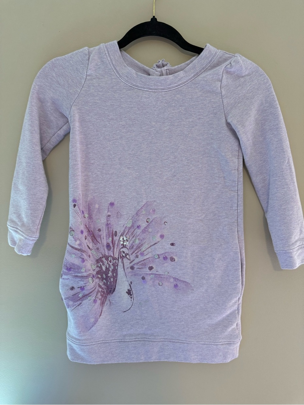 Gymboree Lilac Long Sleeve Top with Peacock Motif